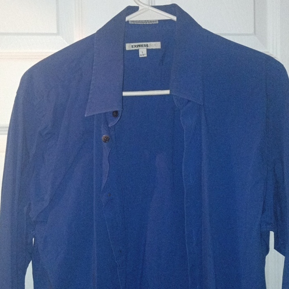 Large blue dress shirt